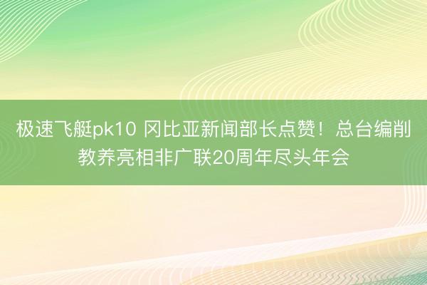 极速飞艇pk10 冈比亚新闻部长点赞！总台编削教养亮相非广联20周年尽头年会